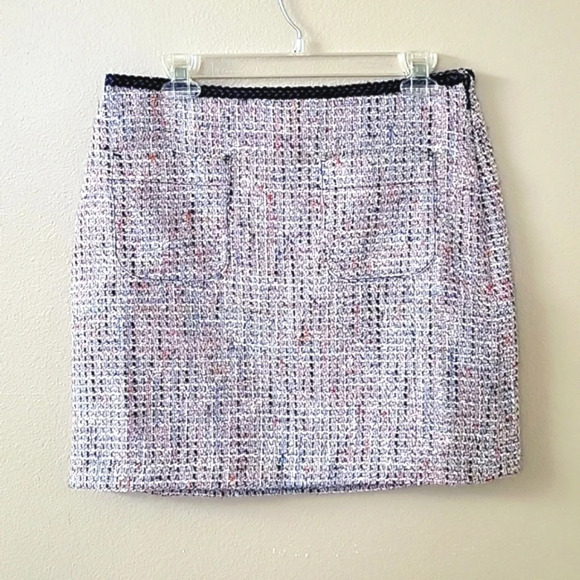 Ann Taylor Colorful Tweed Pocket Shift Skirt Work Office Career - Size 6 - Picture 1 of 10